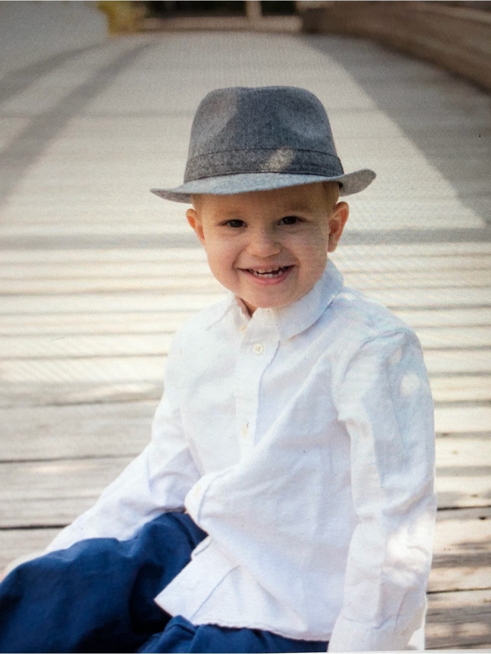 Janie and Jack Gray Felt Fedora Hat